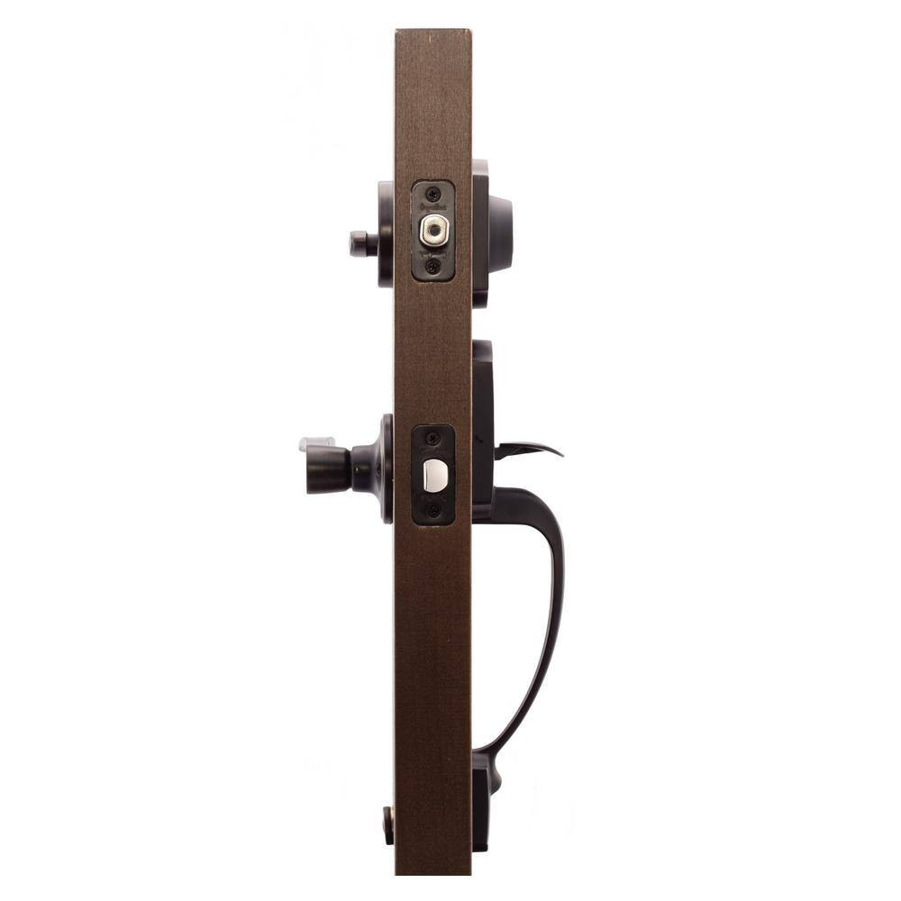 Soft Contemporary Tuscan Bronze Door Handleset with Right Hand Scandinavian Hand