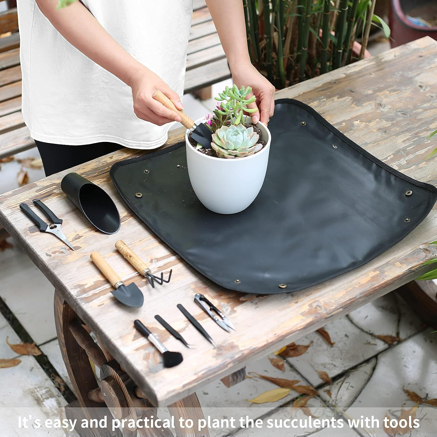11Pcs Succulent Tools, Mini Garden Tools, Plant Repotting Set(No Flowerpot) | Su