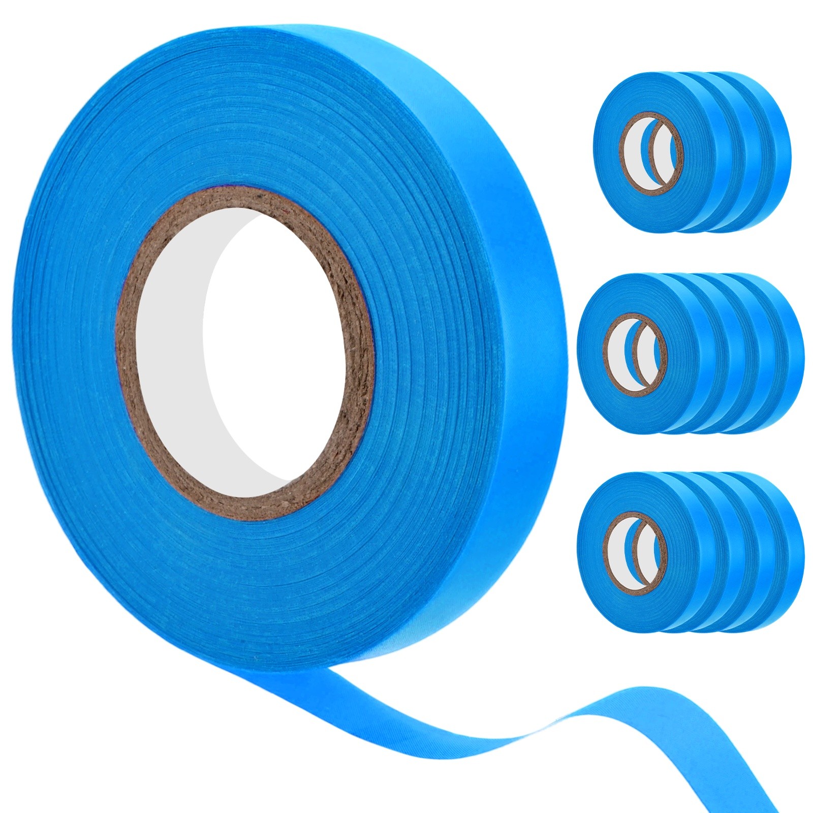12-Roll Stretchable Garden Tie Tape 2/5 Inch x 82 Feet PVC for Patio Plant Blue