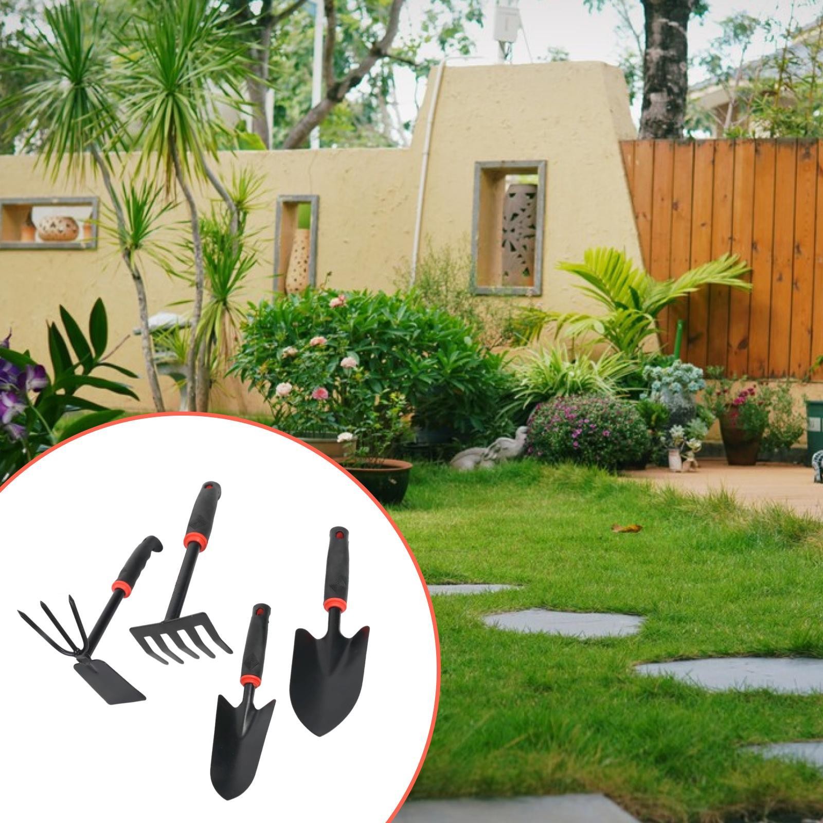 4x Garden Tool Set Gardening Tools Iron Anti Slip Ergonomic Handle Handheld