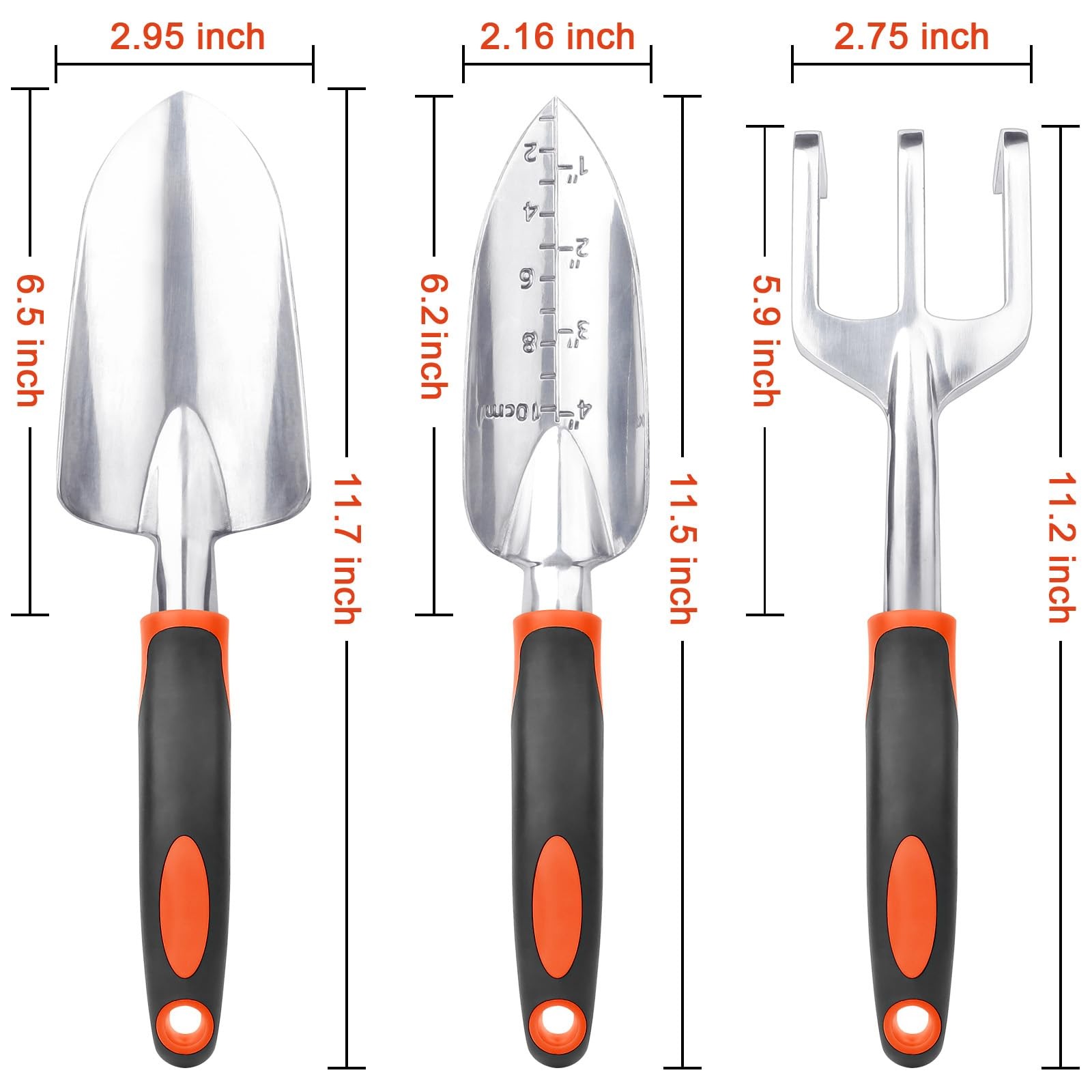 Garden Tools Set, 3 Pack Heavy Duty Gardening Tools Set Include Garden Shovel…