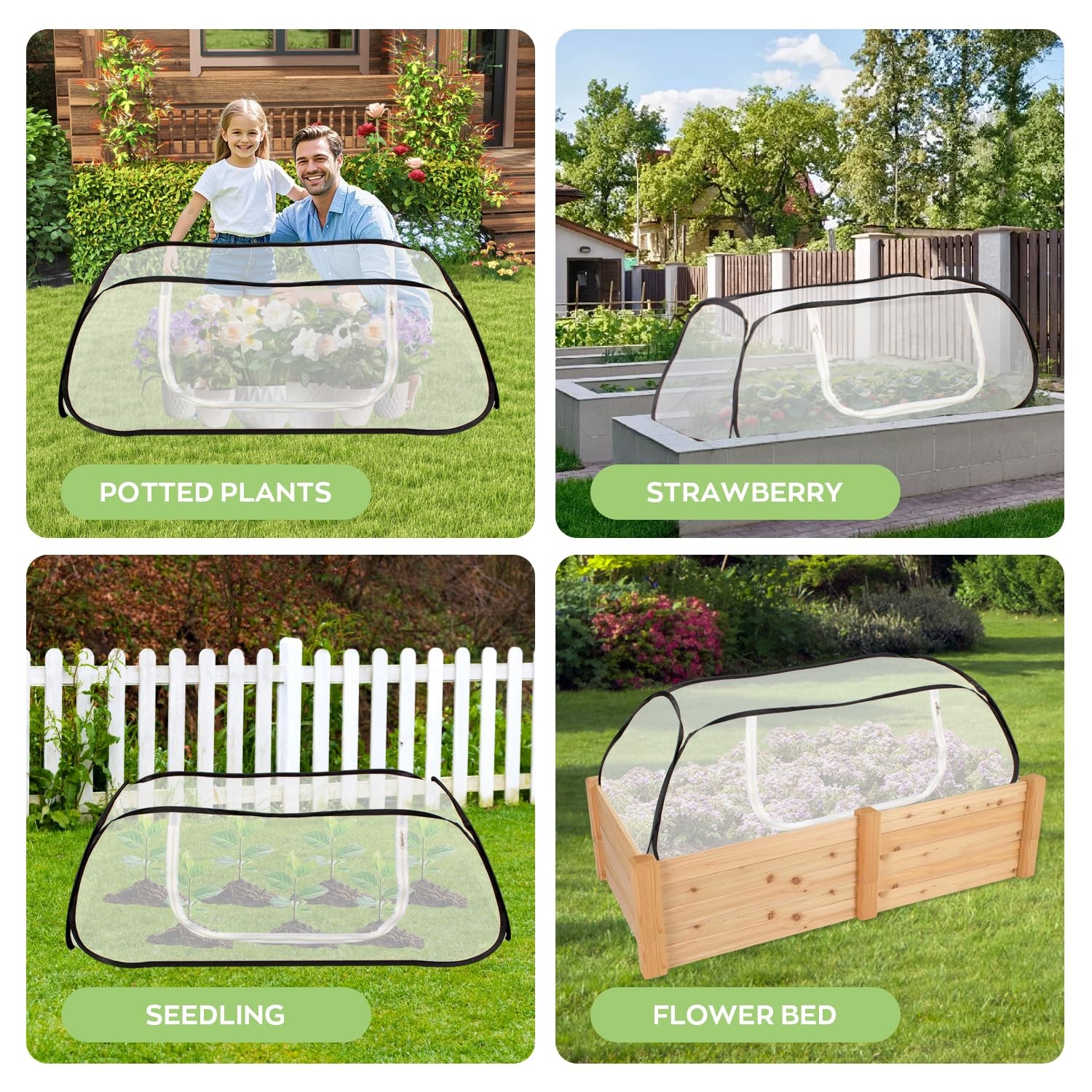 Kyrgeu Pop Up Raised Garden Bed Cover -45X22X18 Instant Plant Protection
