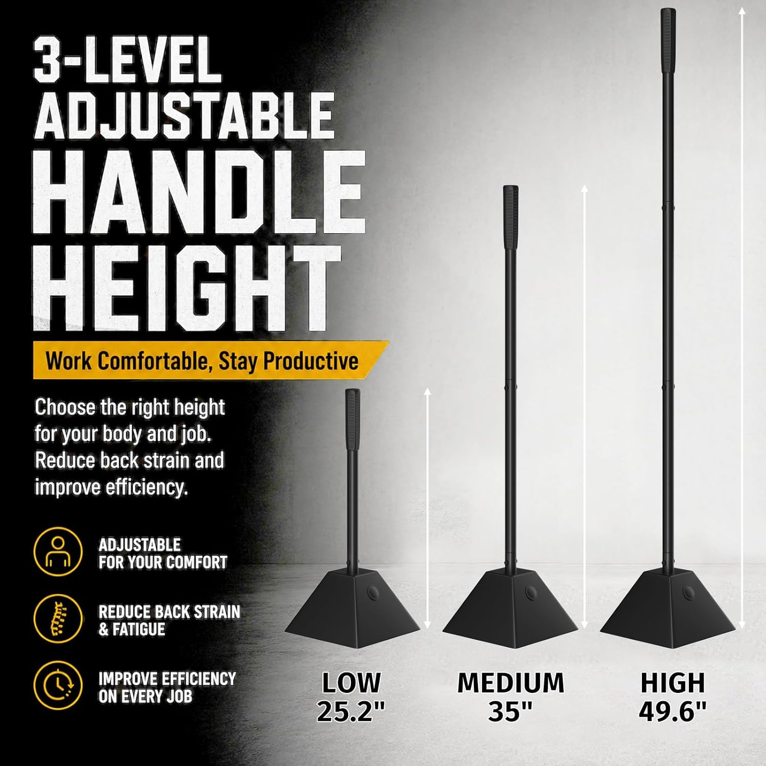 Heavy Duty Ground Tamper 8″x8″ – Up to 13LB Steel Tamper Tool for Pavers, Drivew