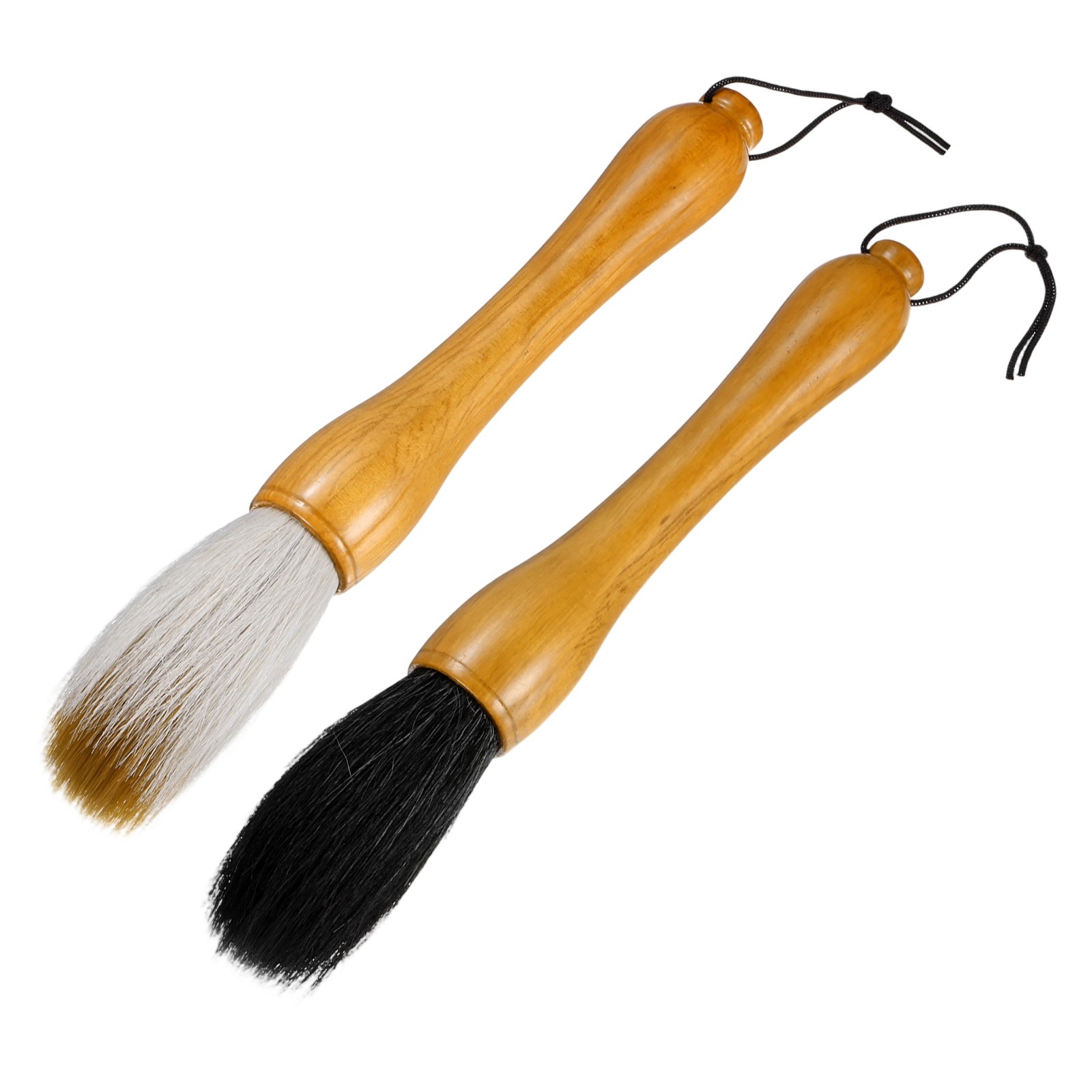 1-Set Plant Brush, Wooden Garden Tool Brush [Black/Yellow-White Bristle]
