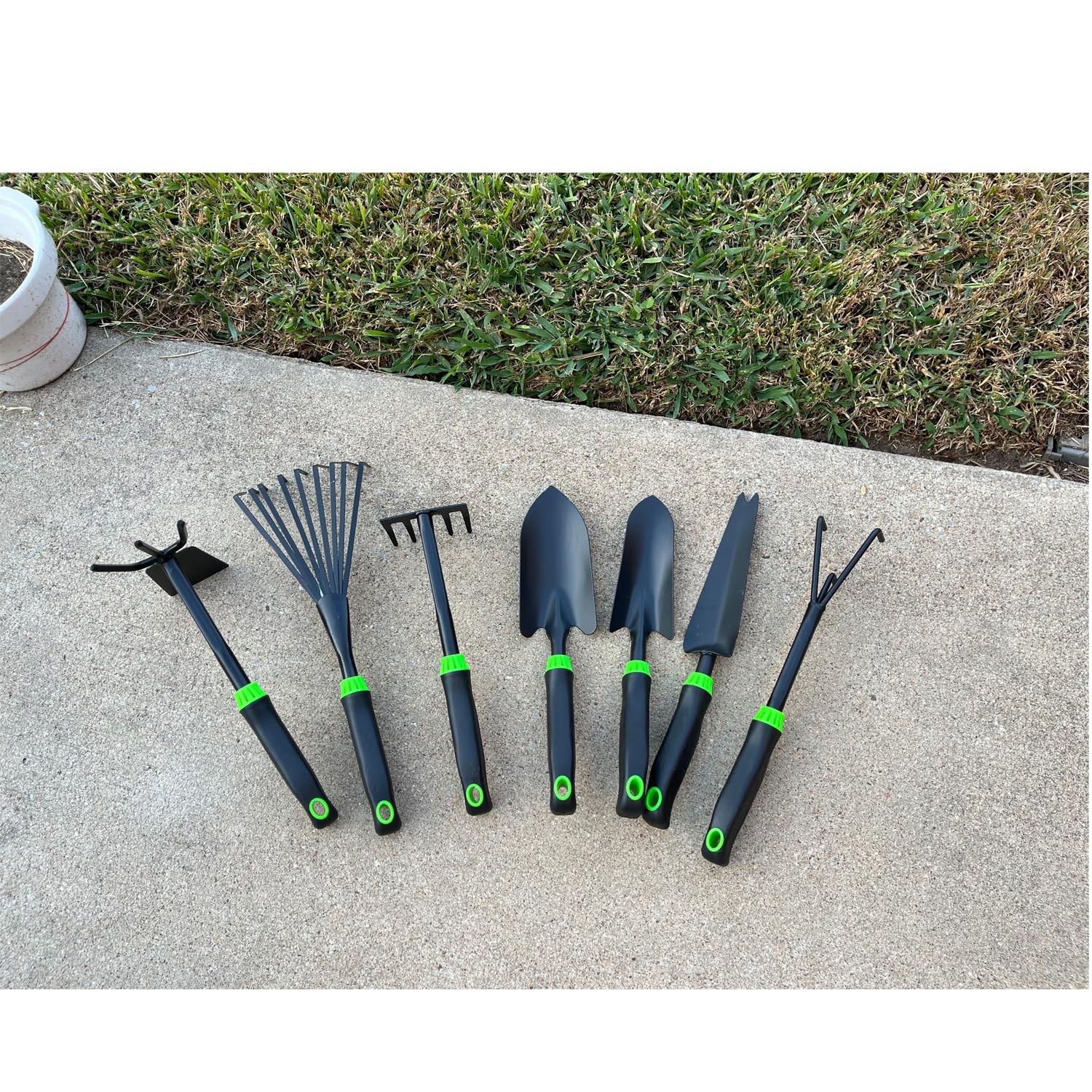 7 PCS Aluminum Alloy Heavy Duty Gardening Tool Set Rust Proof Ergonomic Grip