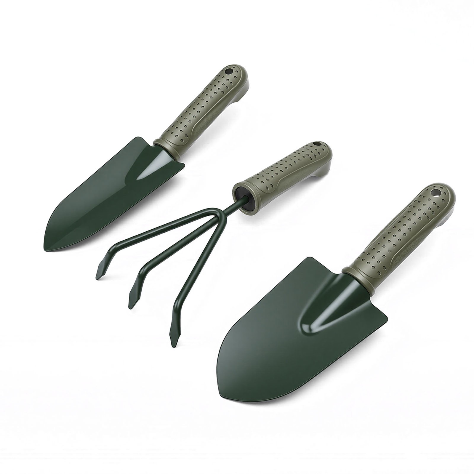 Garden Tool Set – 4 Piece Ergonomic Wide/Narrow Shovel & Rake with Storage Bag