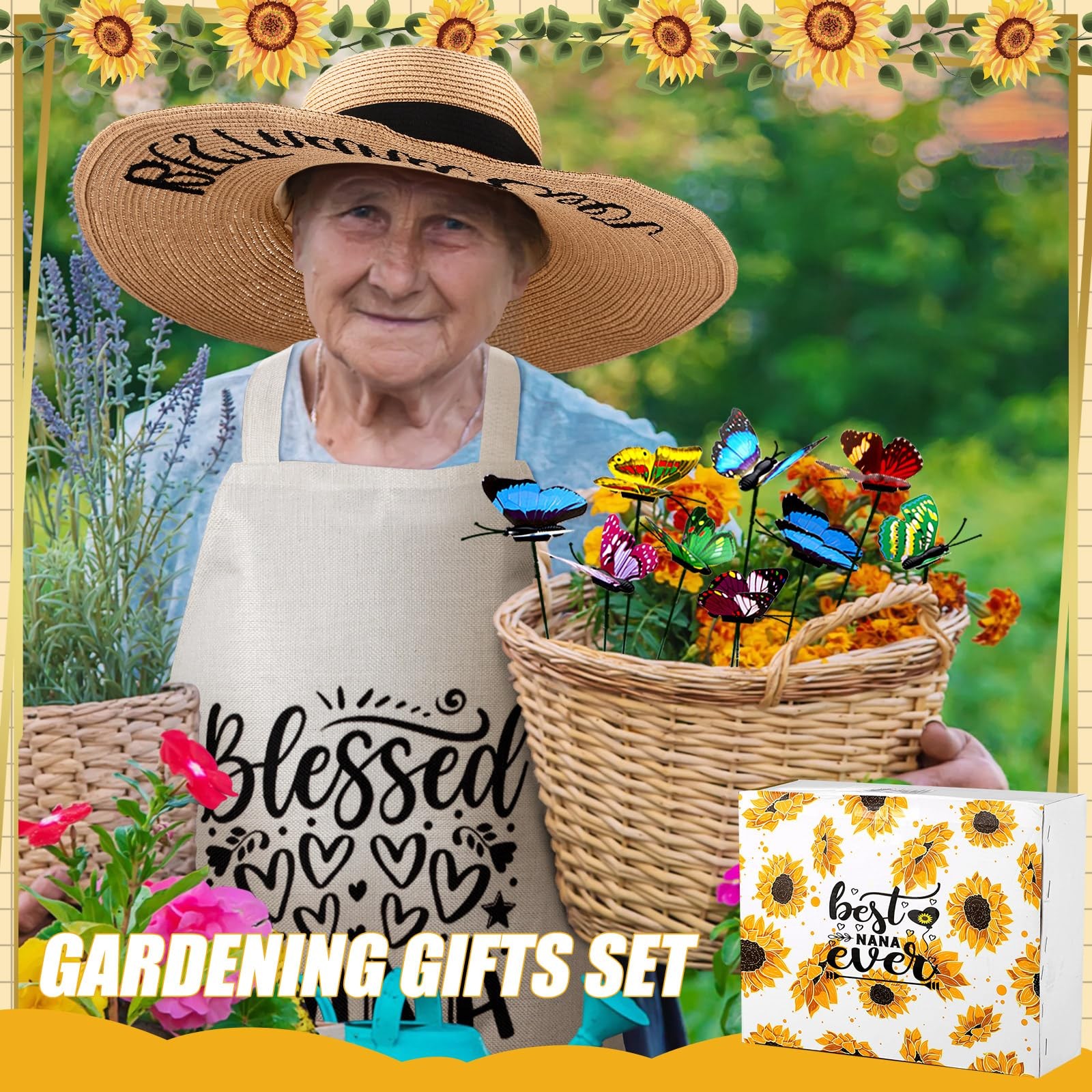 16~Piece Garden Tool Gift Set for Nana, Gardening Gift for Women