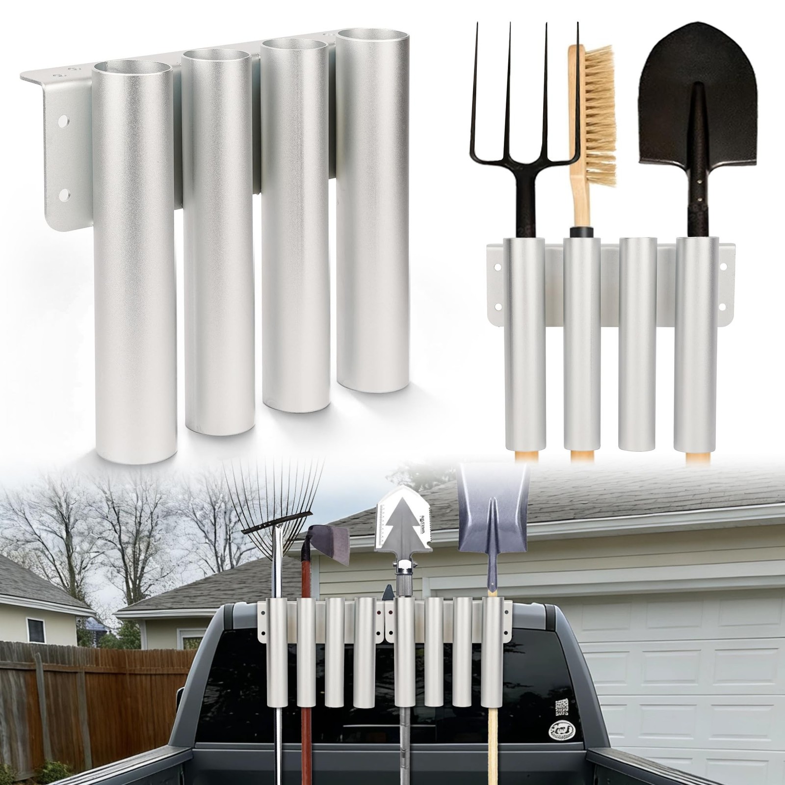 Shovel Holder for Truck/Trailer, 8-Holes in 2 Grouped Heavy-Duty Trailer Tool…