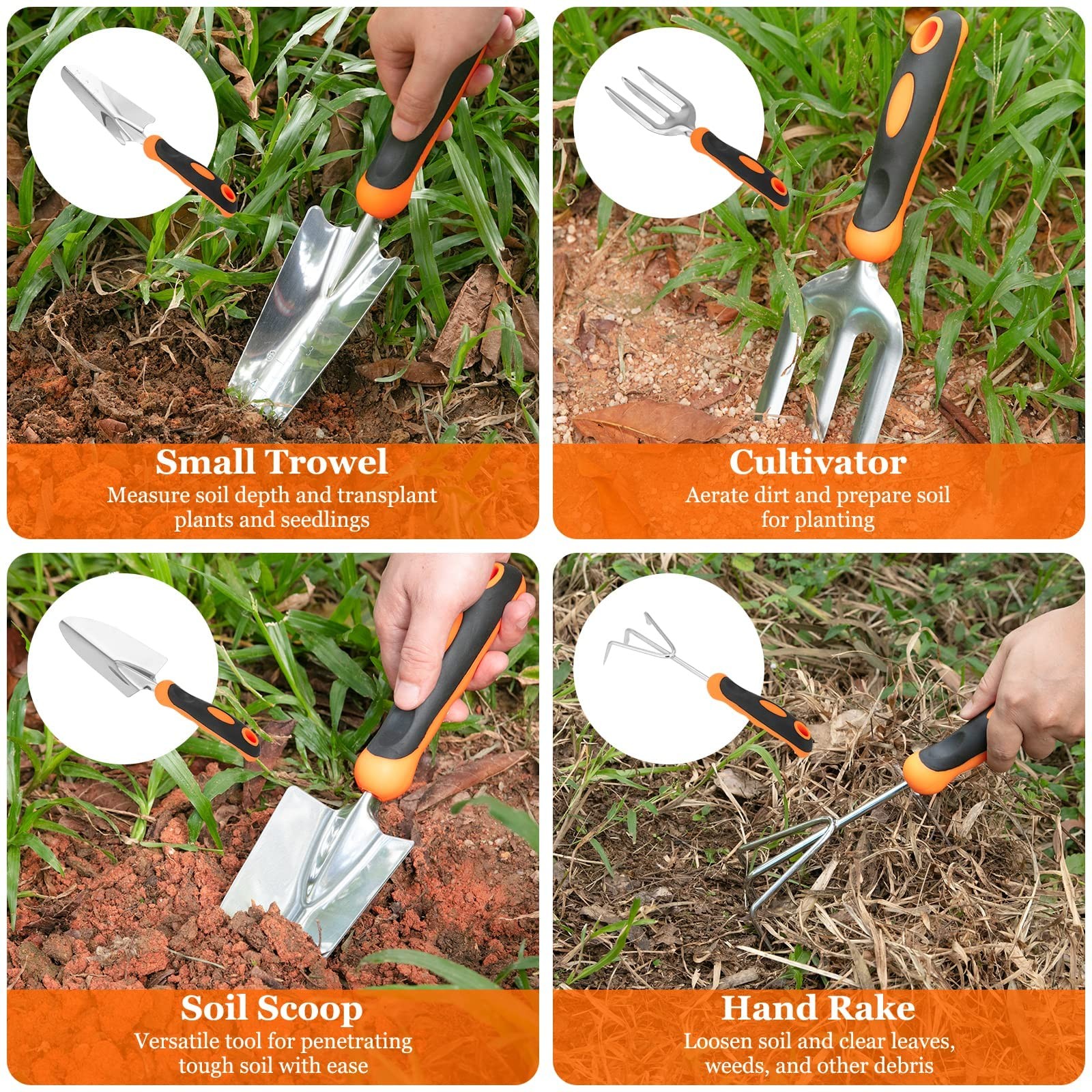 Gardening Tool Set, CHRYZTAL Stainless Steel Heavy Duty Gardening Tool Set, w…