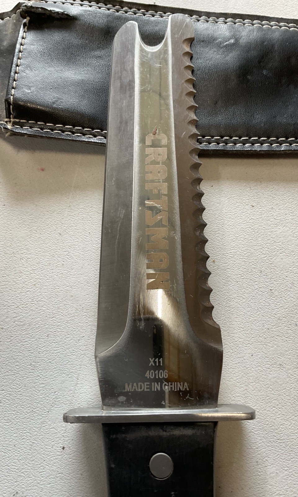 CRAFTSMEN Soil Knife w/ Leather Sheath Garden Tool Preowned X11 40106