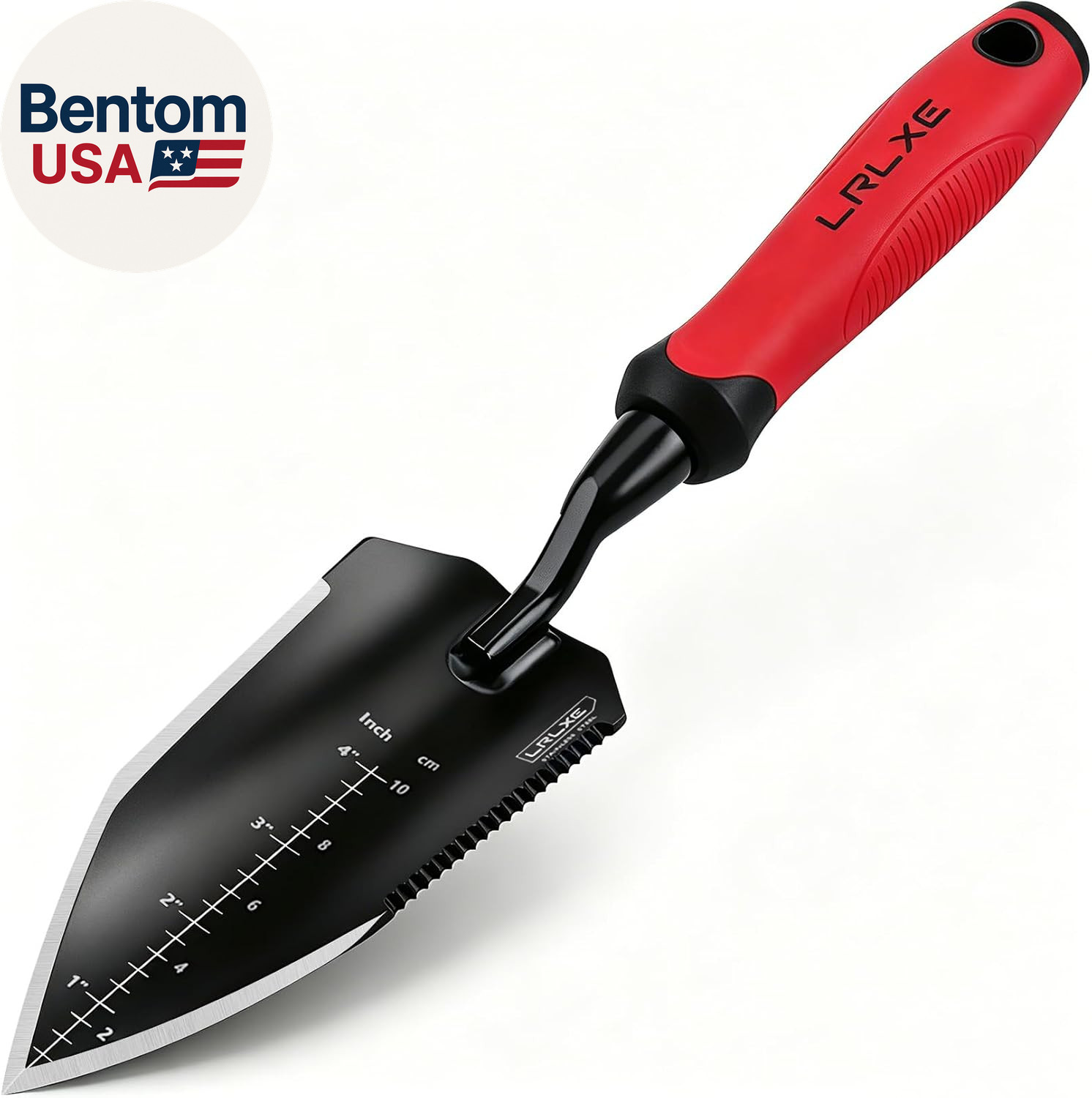 Heavy Duty Garden Trowel, Stainless Steel Pointed Hand Shovel with Non‑Slip Rubb