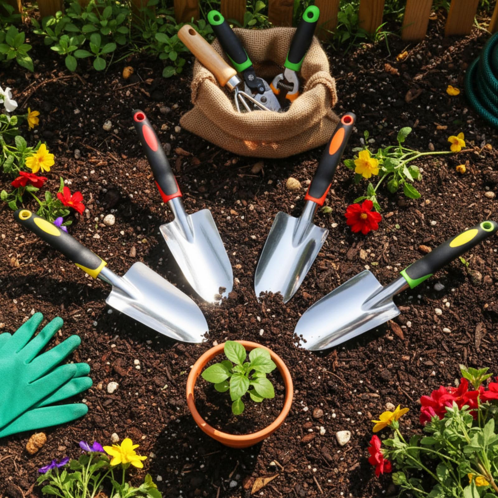 24 Pcs Garden Shovel Aluminum Alloy Heavy Duty Trowel Small Digging Shovels M…