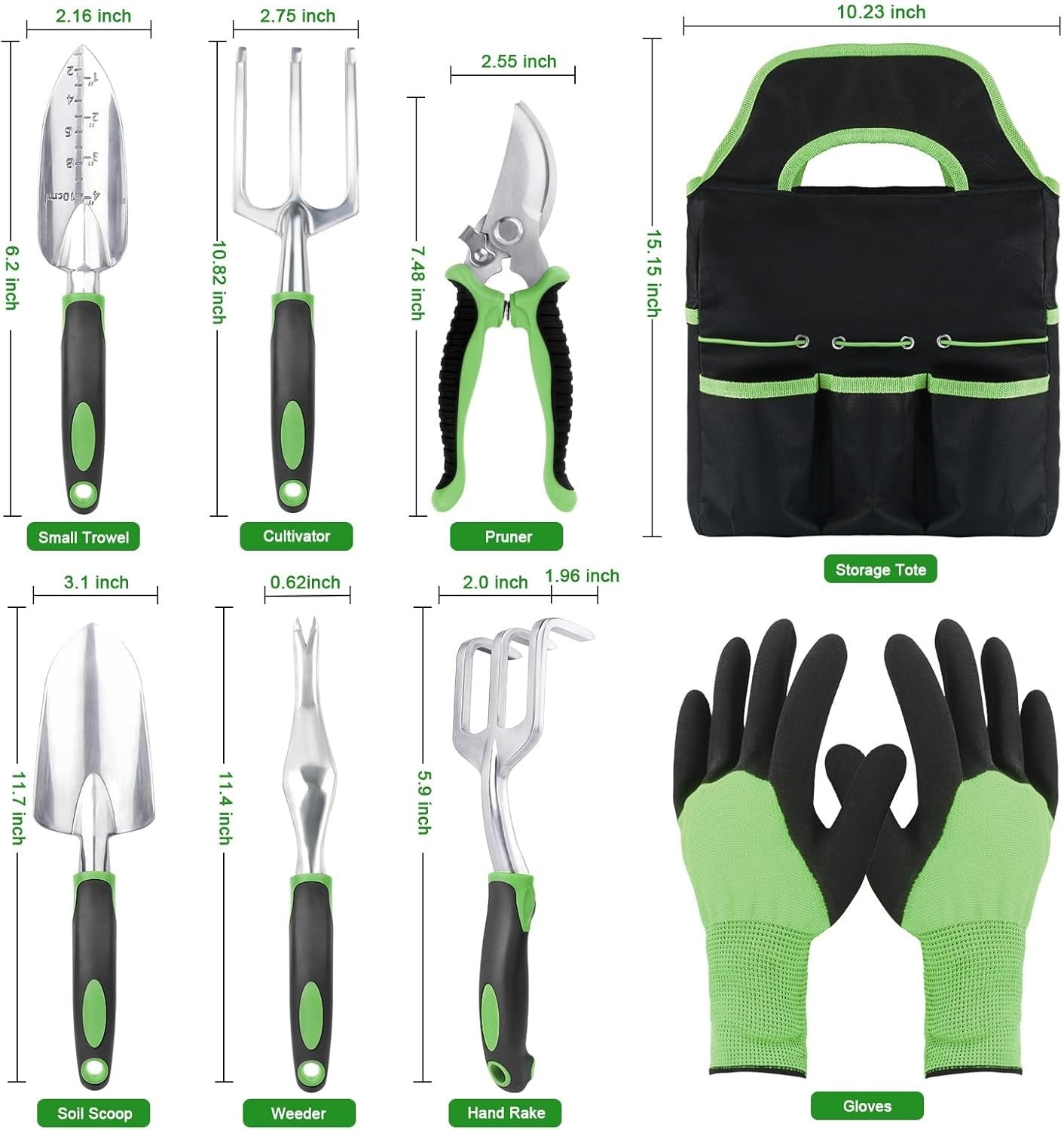 Gardening Tools Set with good quality handles, Heavy Duty Garden Tool Set