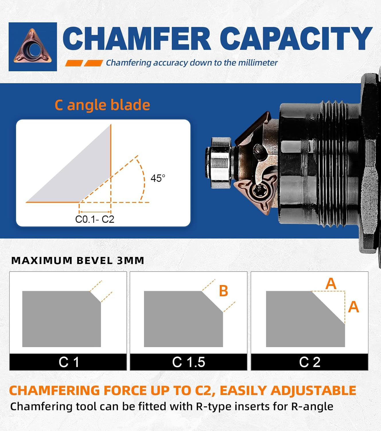 Portable Pneumatic Chamfer Tool, for Metal Chamfering Deburring Trimming Bevelin