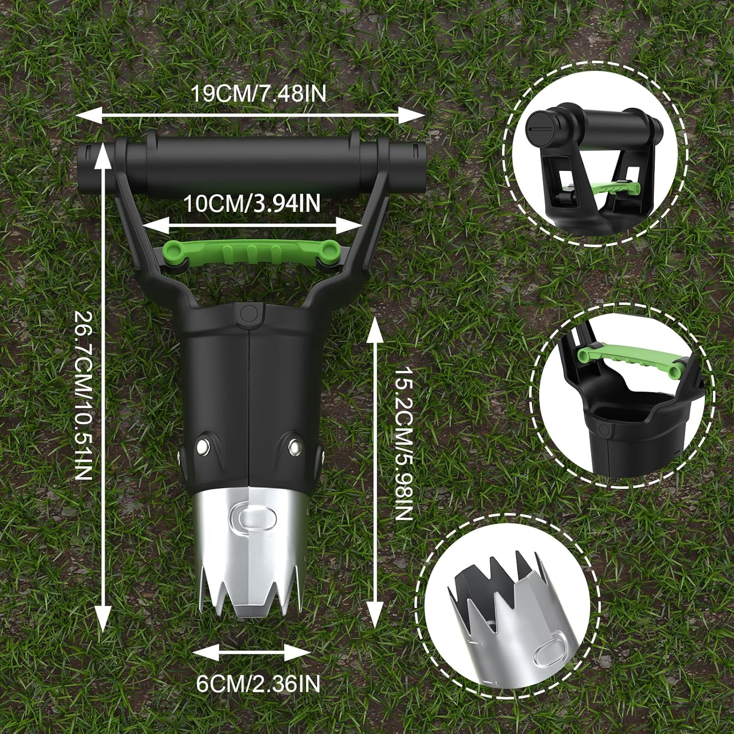 Hand Bulb Planter Tool 5 Inch Depth Heavy Duty Stainless Steel Planter