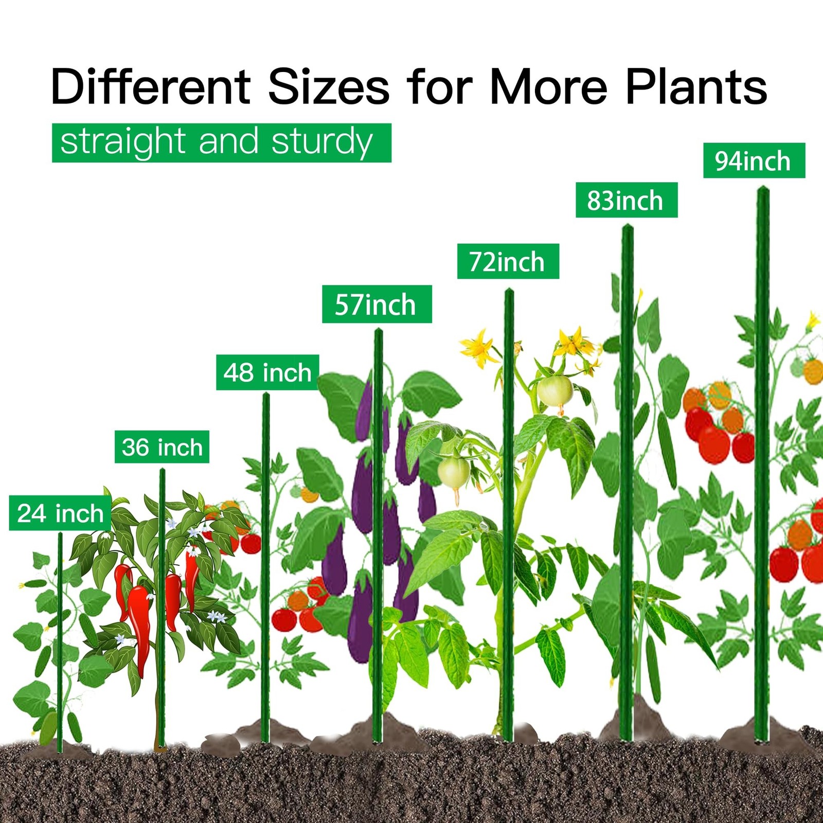 Garden Stakes 3ft, 3 Feet Metal Plant Stakes 30 Pack for Gardening and Farm, …