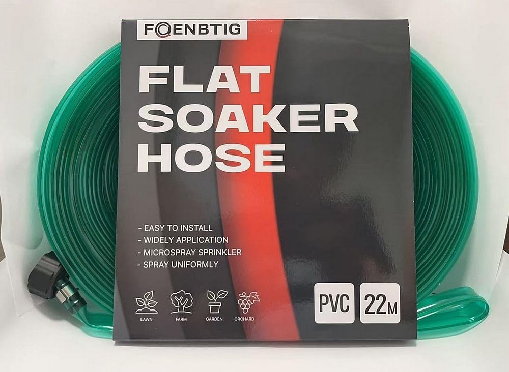 75FT PVC Soaker Hose for Garden Irrigation with Double Connector and Holes