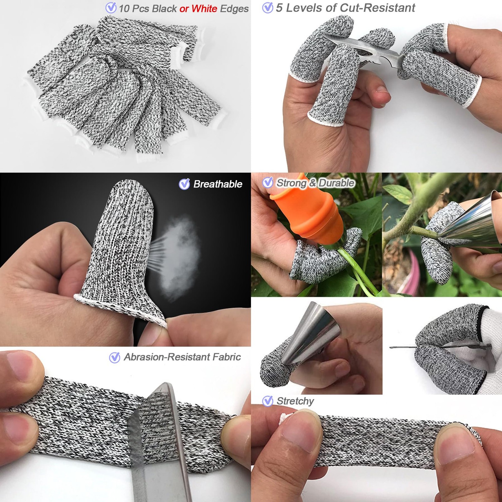 24Pcs Silicone Gardening Thumb Knife Pruner Anti-Cut Finger Cover Pruner Knif…