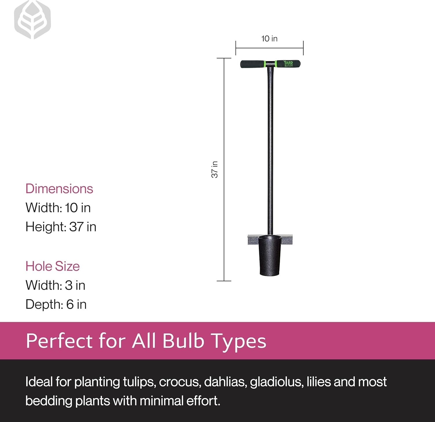 Durable Bulb Planter 37″ Steel – Effortless Hole Digger for Flower Bulbs