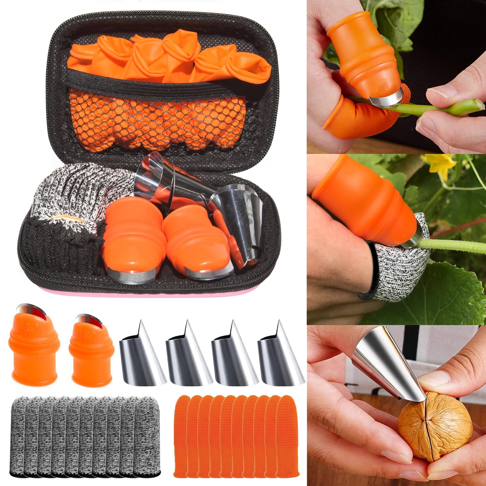 24Pcs Silicone Gardening Thumb Knife Pruner Anti-Cut Finger Cover Pruner Knif…