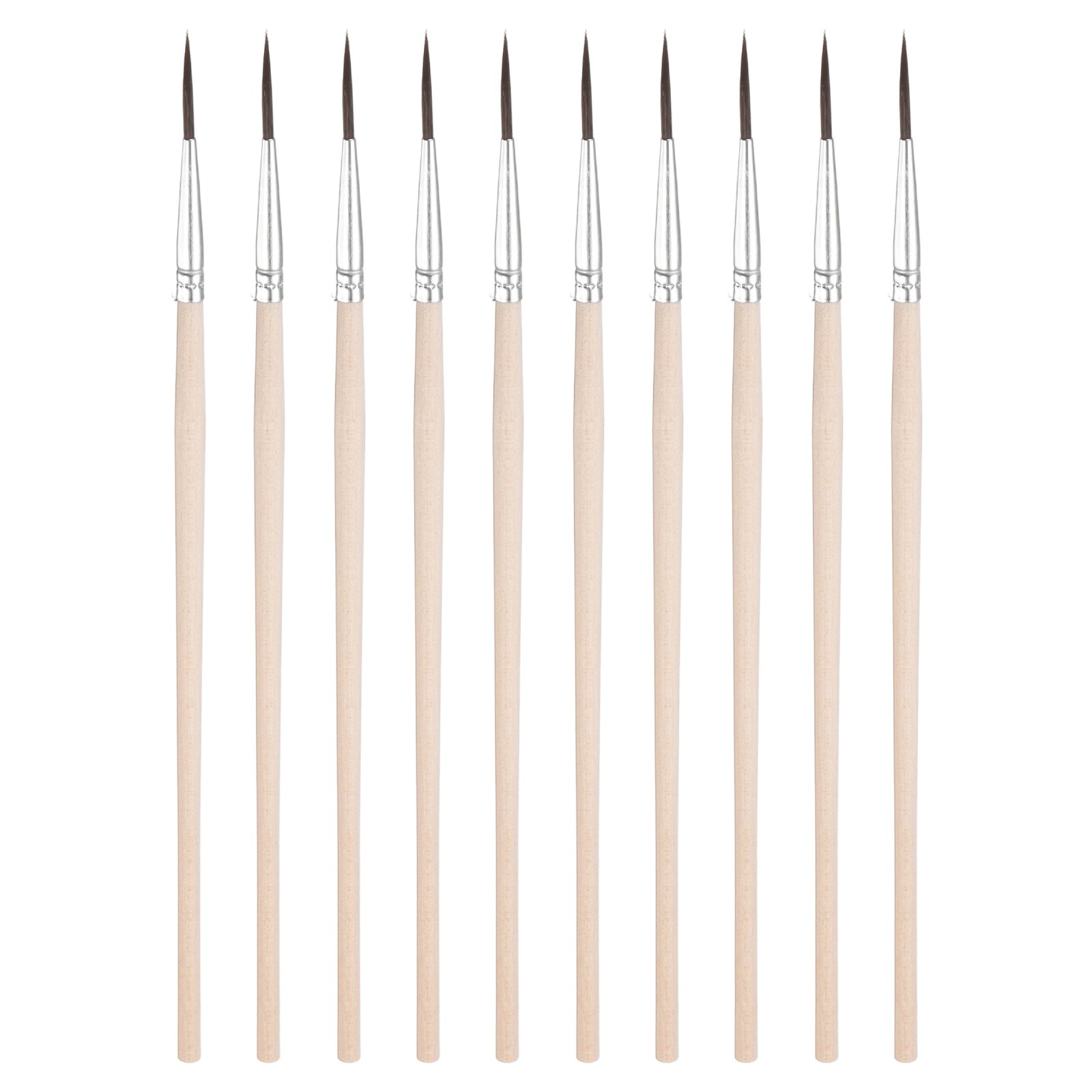 10-Pack Pollinator Brush, 0.7inch/1.8cm Wooden Vegetable Pollinator Pen [Beige]