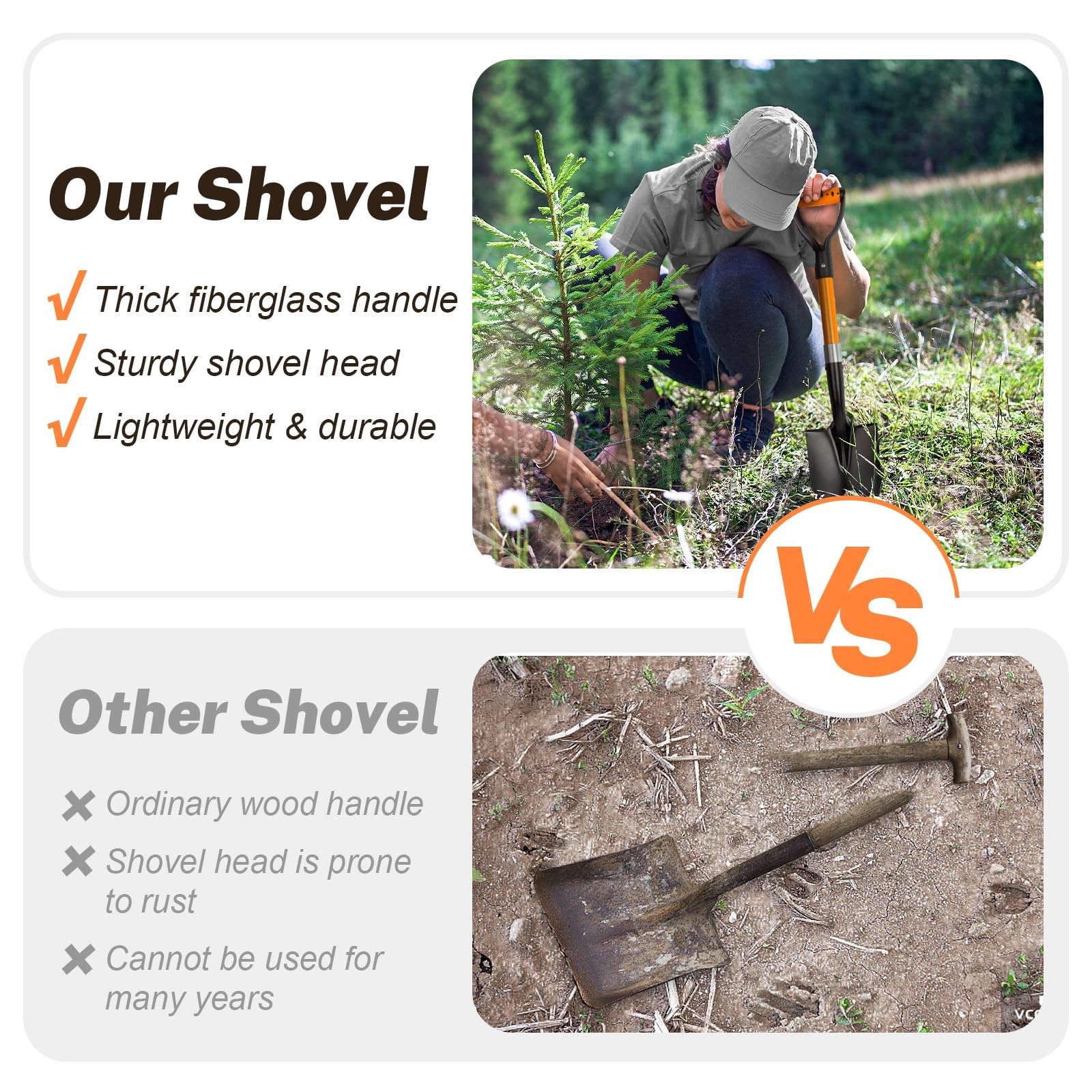Small Garden Shovel Mini Kids Digging Shovel with Overall Length 28 inches Sh…