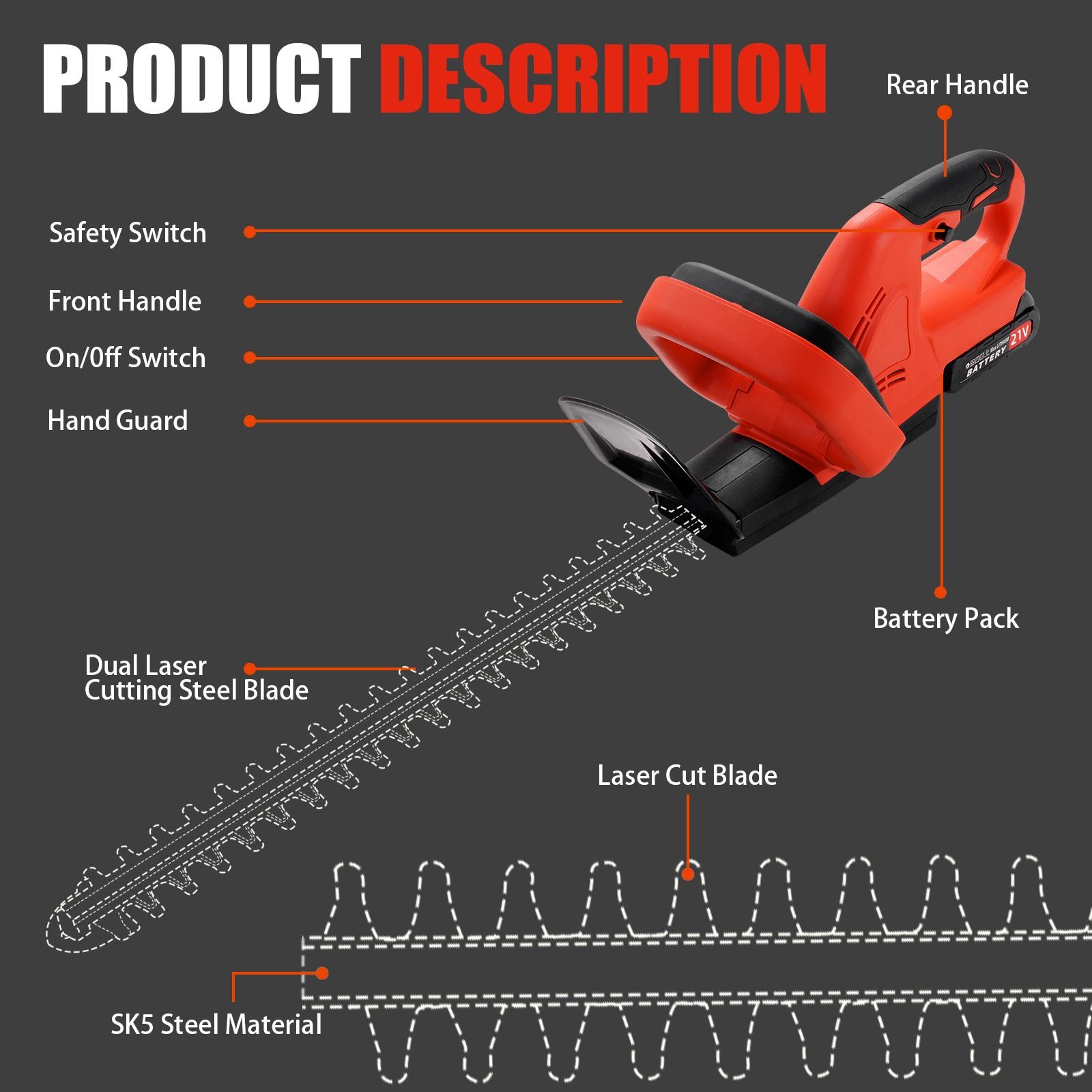 Hedge Electric Machine Rechargeable, Home Pruning Trimmer, Multi-functional,