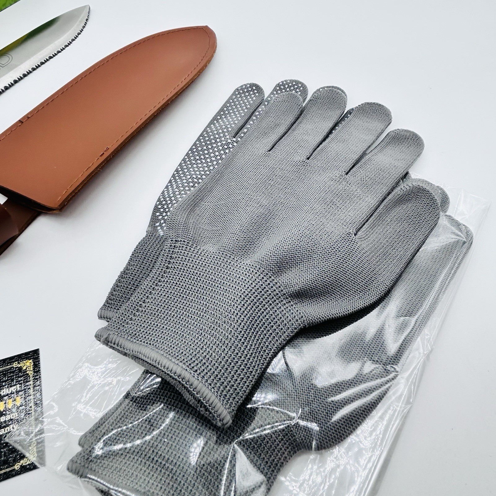 Hori Hori Garden Knife Stainless Weeding Digging + Leather Sheath + 2 Gloves