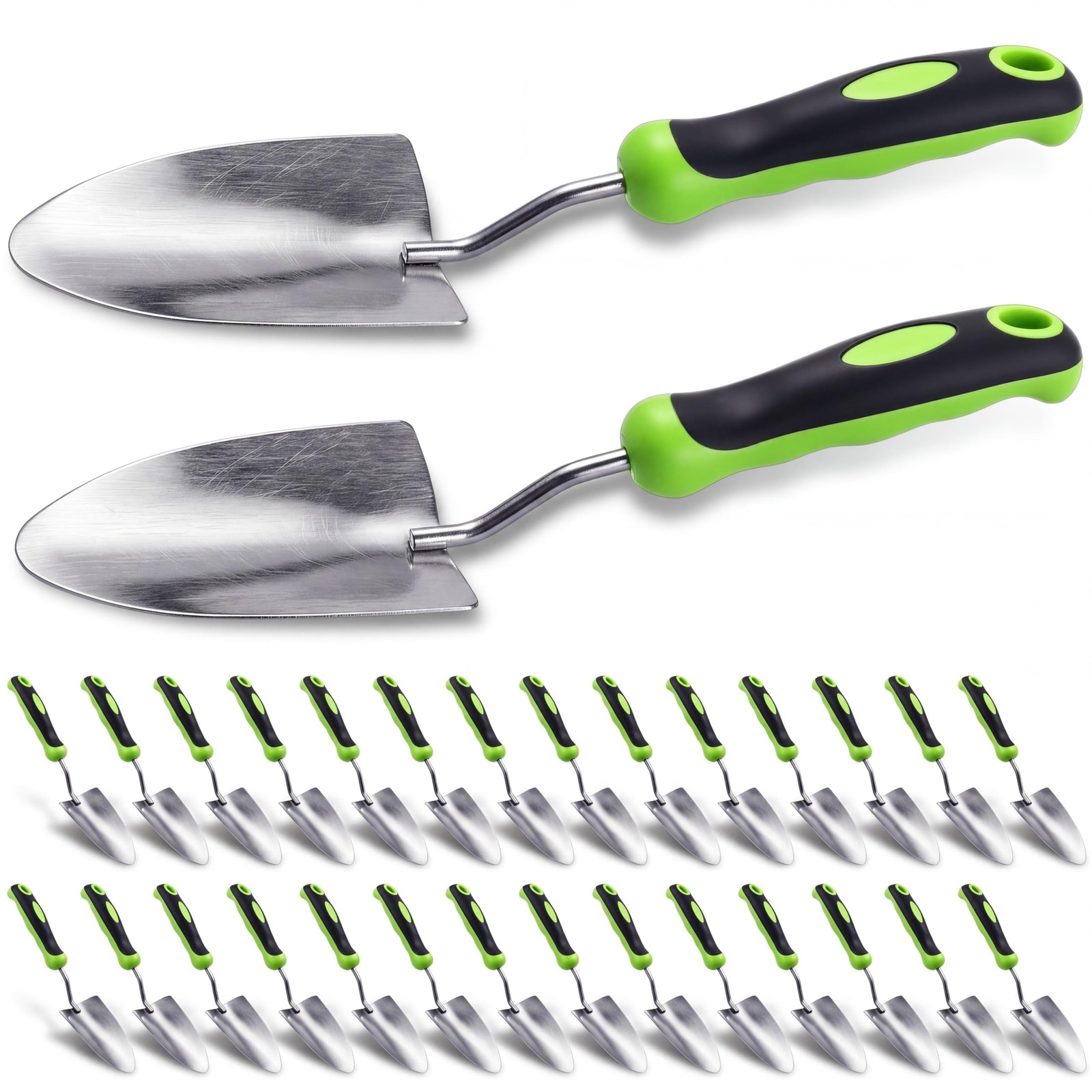 16 Pcs Heavy Duty Garden Trowels Set Aluminum Shovels with Soft Handles