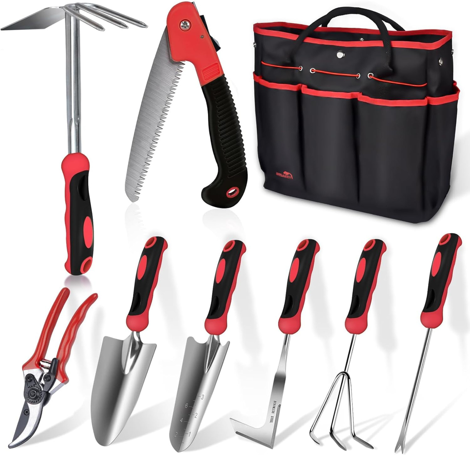Garden Tools Set, Stainless Steel Heavy Duty, 9 Piece Garden Kit, Ergonomic
