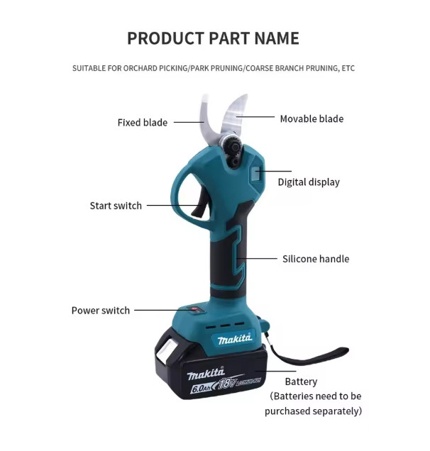 Makita Brushless Electric Pruning Shears Garden Tool Cordless Electric Garden