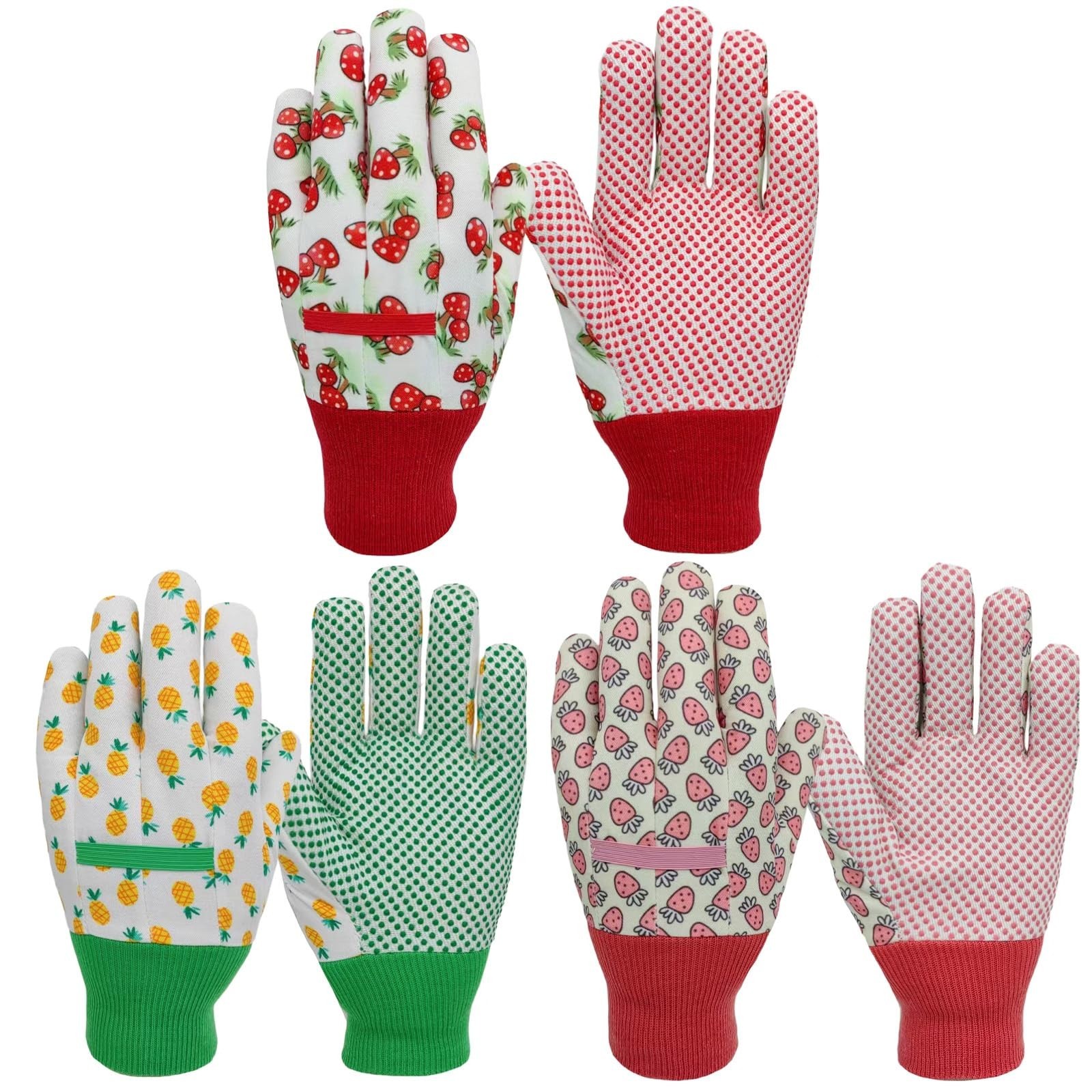 3 Pairs Pack Garden Gloves for Kids, Toddlers Gardening Gloves, Gifts (Medium…