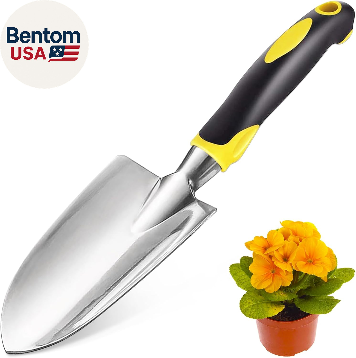 Garden Shovel, Trowel Garden Tool, Stainless Steel Heavy Duty Trowel, Soft Rubbe