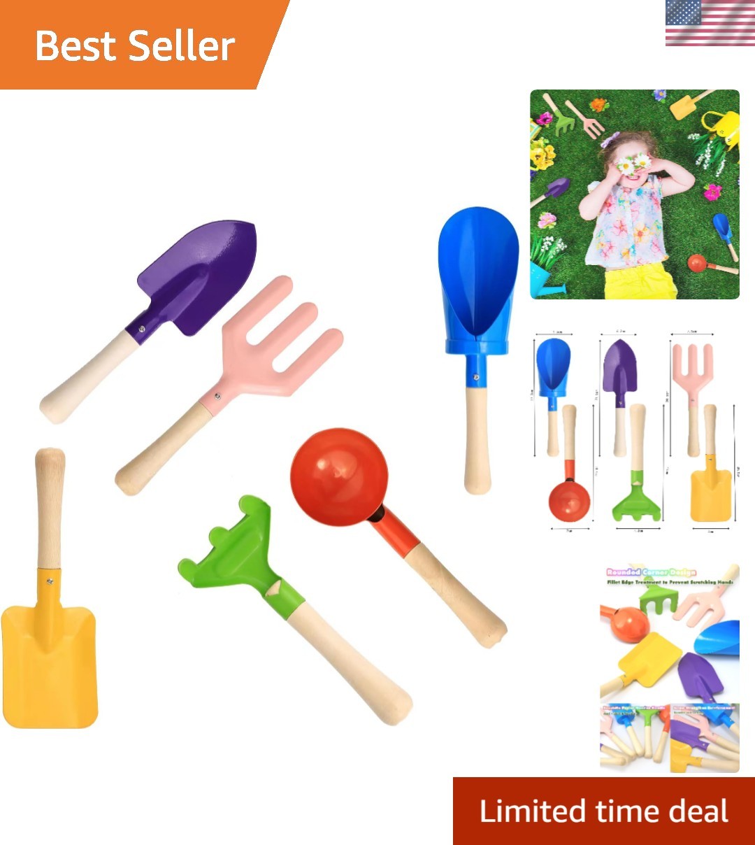 Safe & Lightweight 8″ Kids Gardening Tools – Ideal for Outdoor Adventures