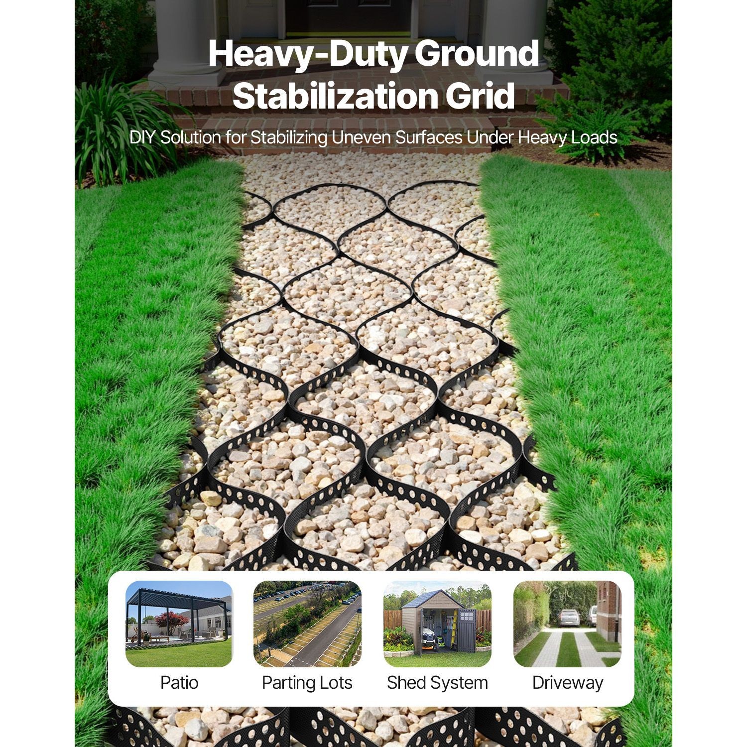 Gravel Grid, 2 Inch Depth, 16.4 x 6.5 FT / 5000 x 1980 mm, 1880 LBS Per