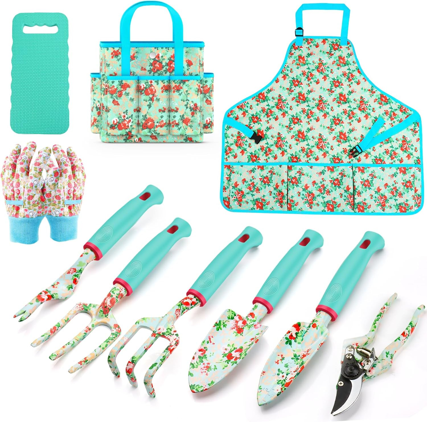 Garden Tools Set 10 Piece Heavy Duty Floral Garden Tool Set Gardening Gifts for