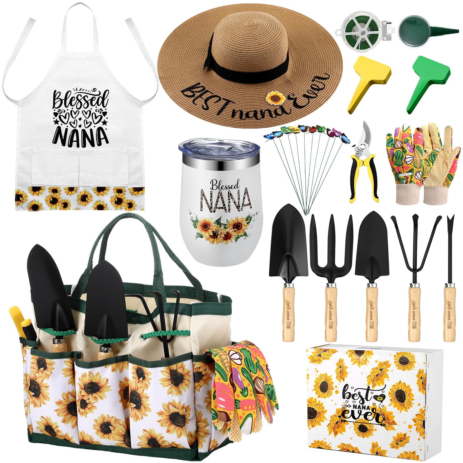 16~Piece Garden Tool Gift Set for Nana, Gardening Gift for Women