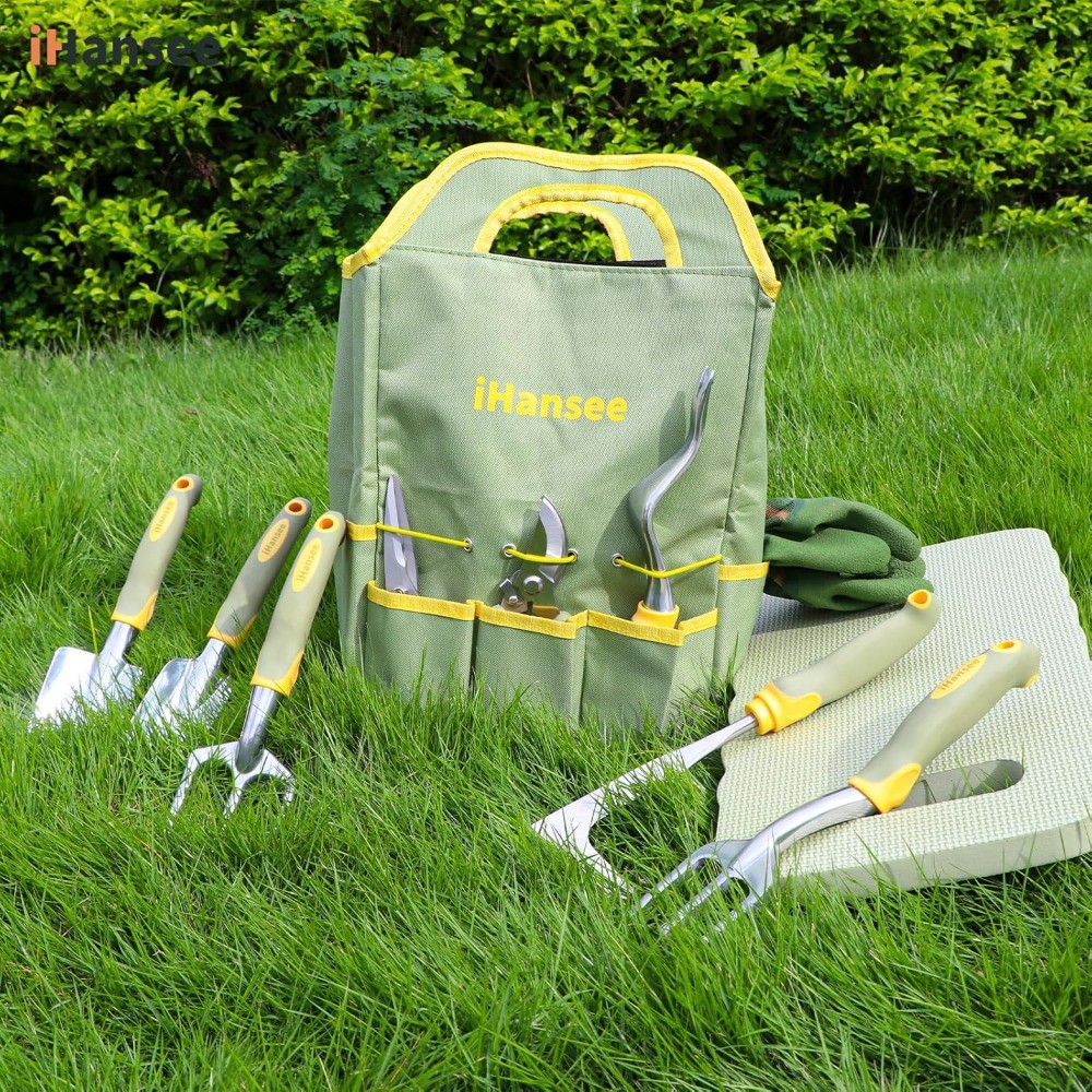 12-Piece Garden Tool Set, Heavy Duty Aluminum with Bag, Gloves & Apron