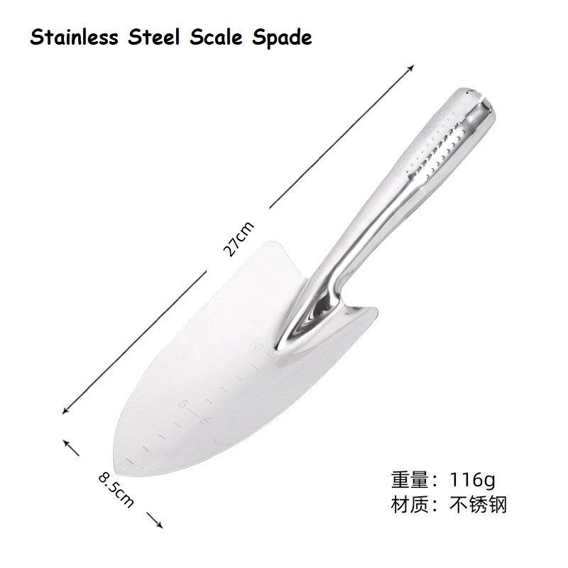 Stainless Steel Scale Spade Gardening Shovel Small Gardens Succulents Tool