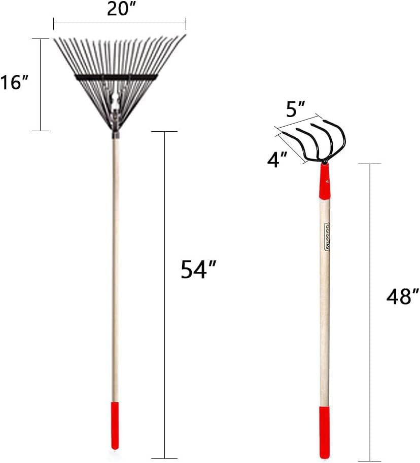 7-Piece Long Handle Garden Tools Set, Include Shovel Rake Hoe,Gardening Tools fo