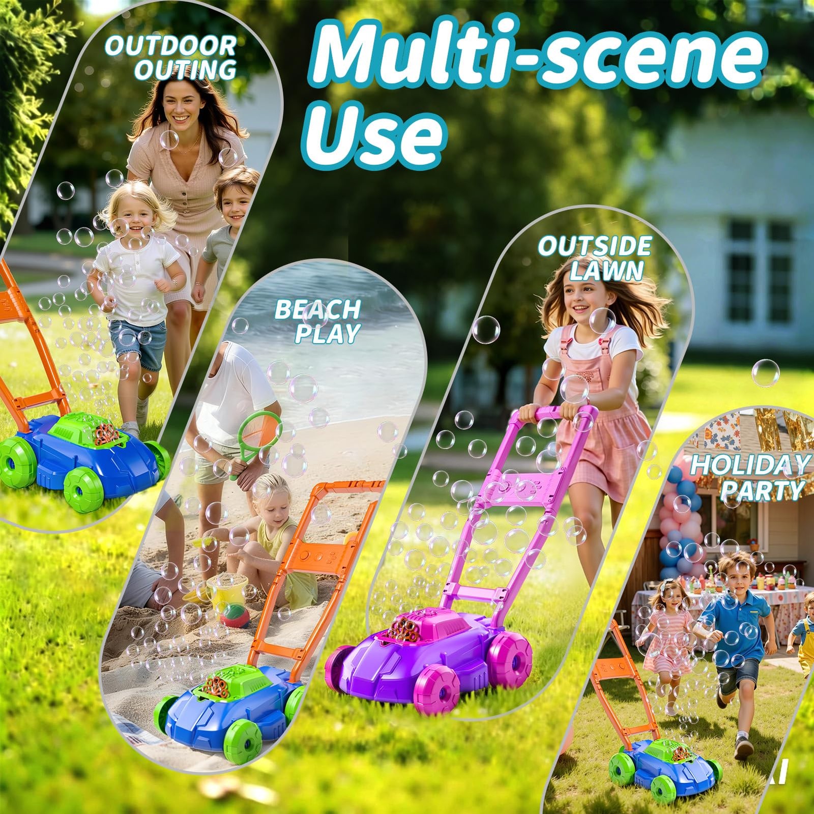Bubble Lawn Mower for Kids Toddler 1-3 Years Old, Outdoor Play Bubble Blower …