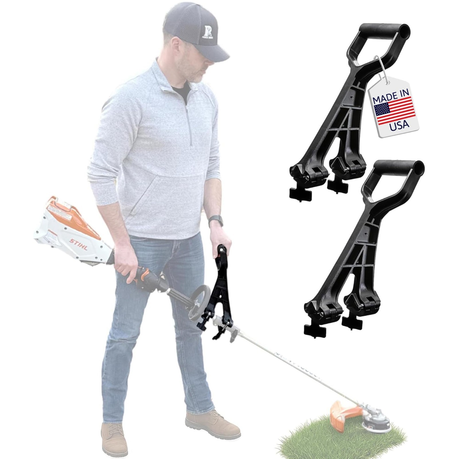 Universal Handle Attachment for String Trimmer, Weedeater, Rake & Shovel | Ergon