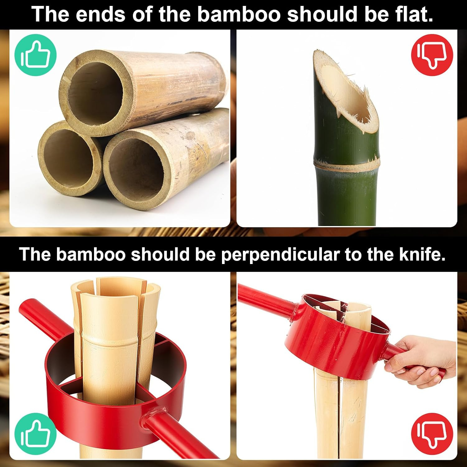 Bamboo Splitter 5.5 Inch Bamboo Split Steel Manual Dividing Splitting Tool with