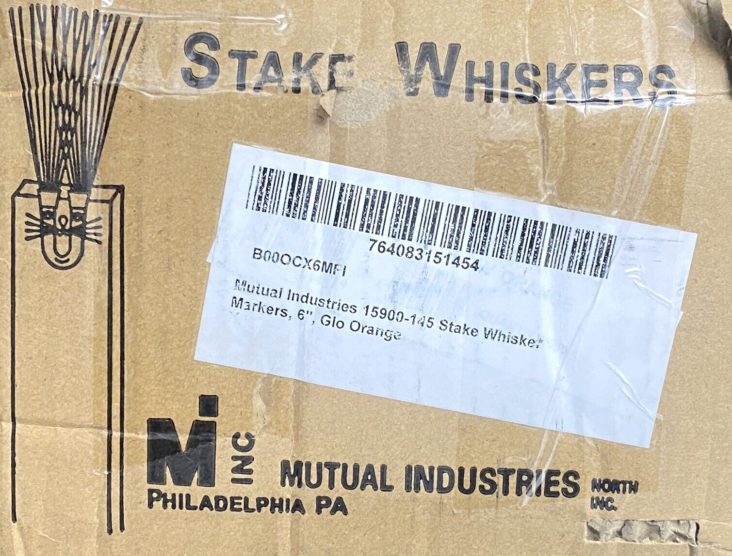 Mutual Industries Stake Whiskers 6″ Glo Orange 100 Count 15900-145