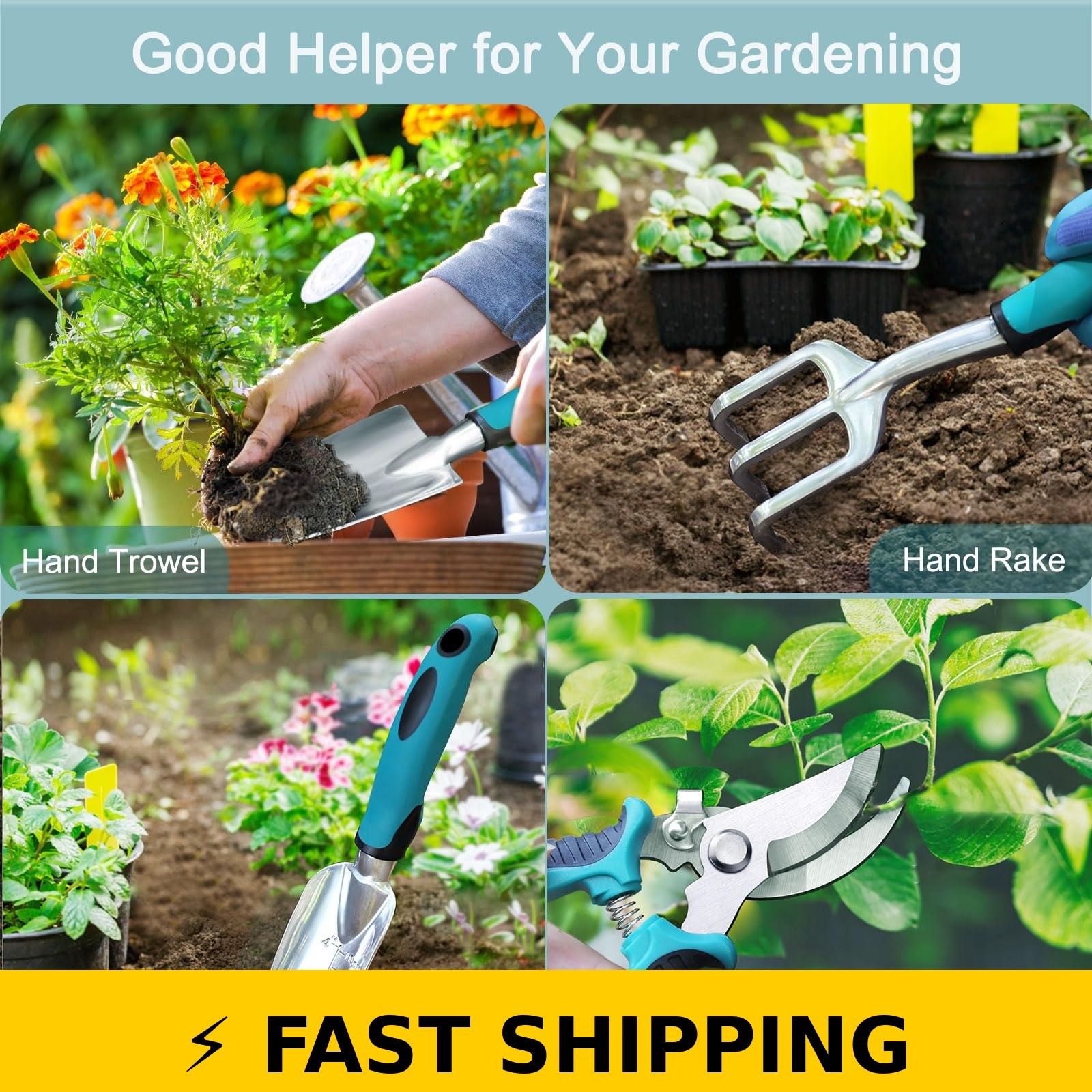 Kynup Gardening Tools Set with Hand Shovel, Trowel, Rust Resistant