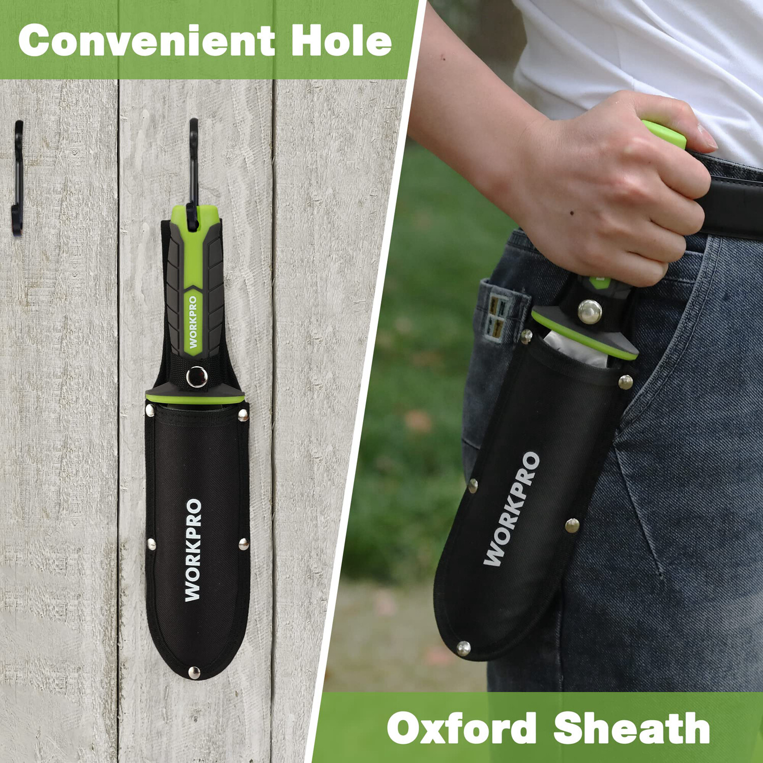 WORKPRO Hori Hori Garden Knife Weeding Digging Tool 7″ Blade TRP Handle w/Sheath