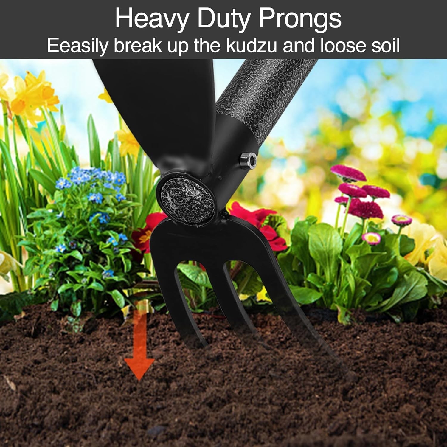 Ergonomic Gardening Hoe & Hand Tiller with 45-Inch – Durable & Lightweight
