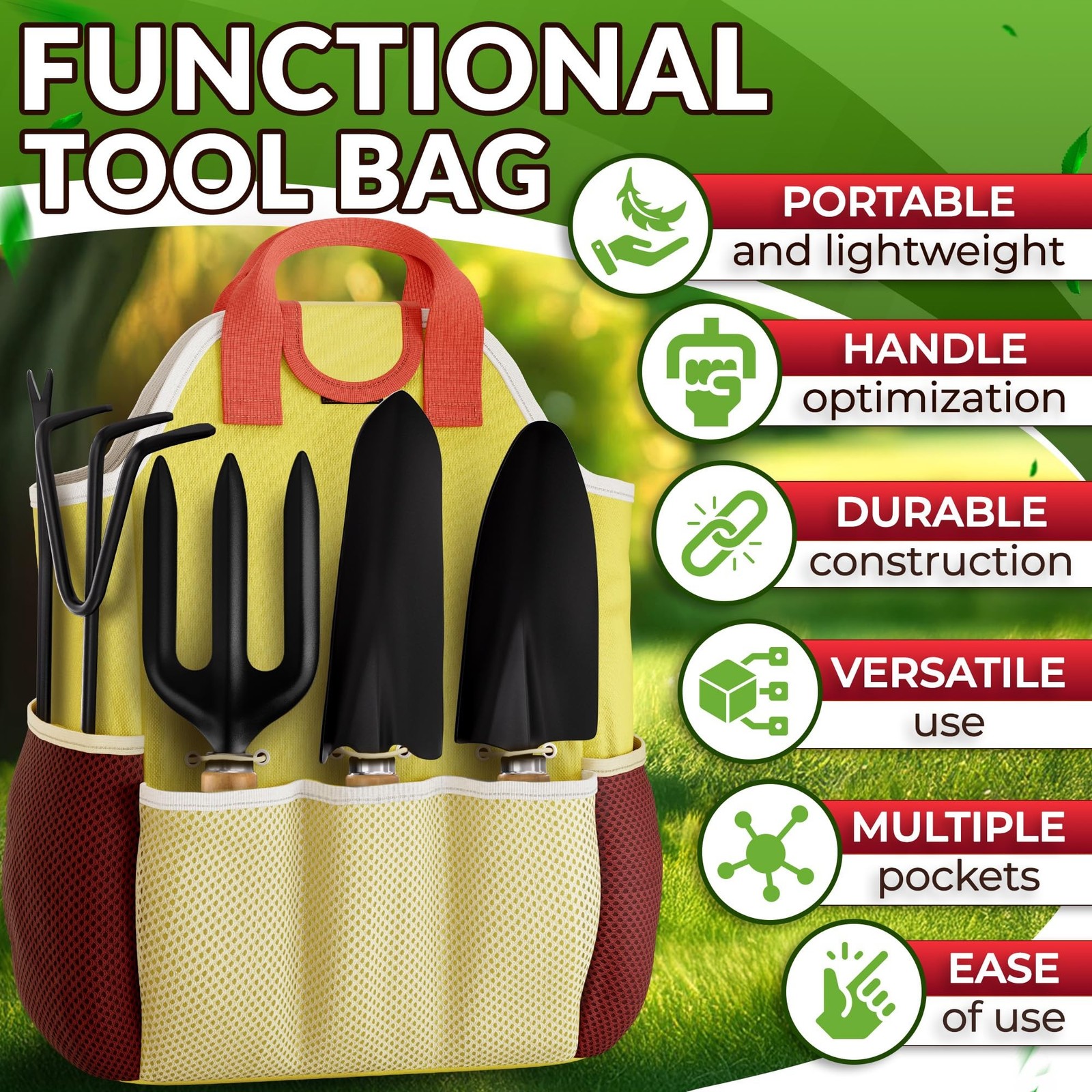 Compact Gardening Tool Set of 9 – Mini Garden Kit for Women with Multiple Poc…