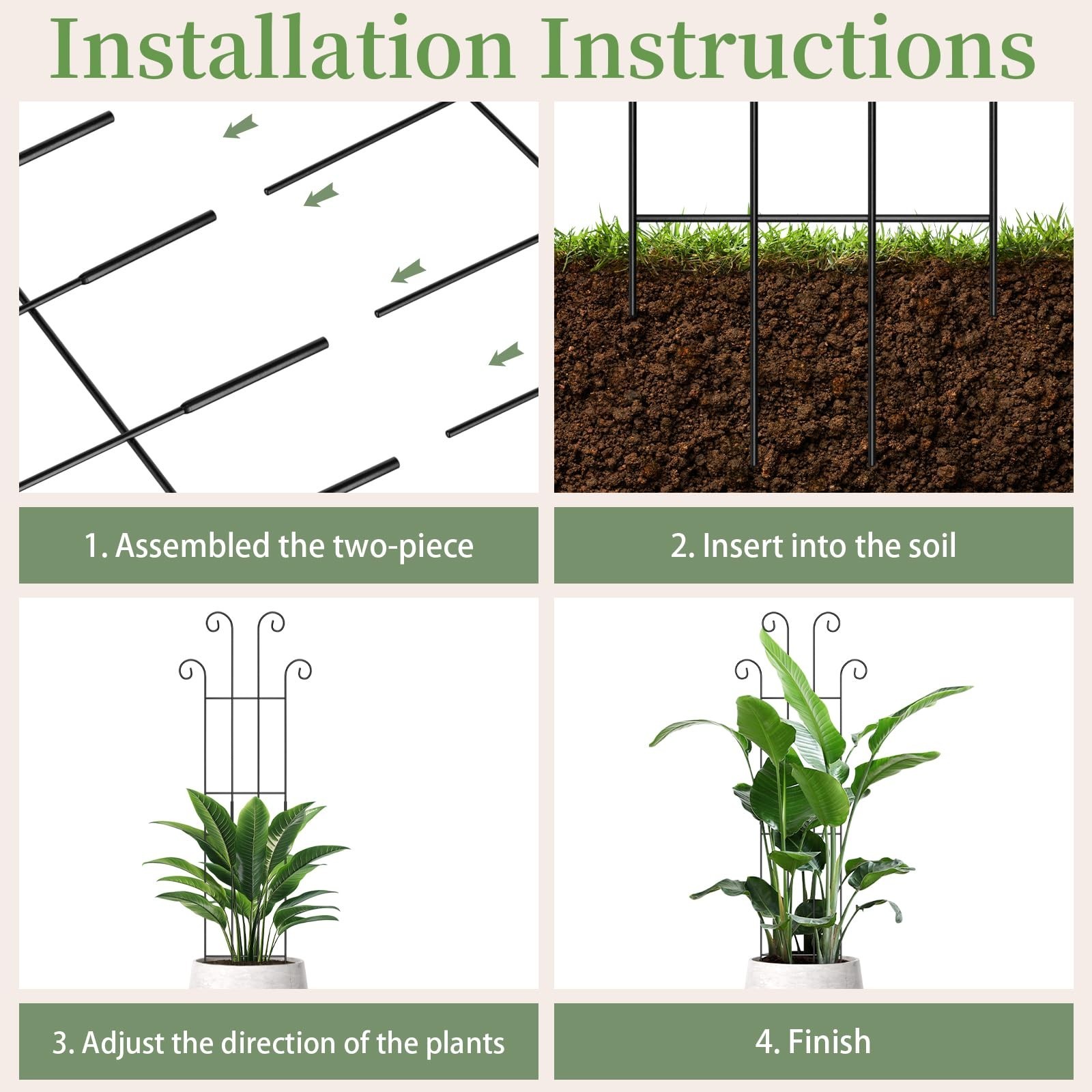 2 Set 32” Taller Plant Trellis for Climbing Plants Indoors & Outdoor, Garden…