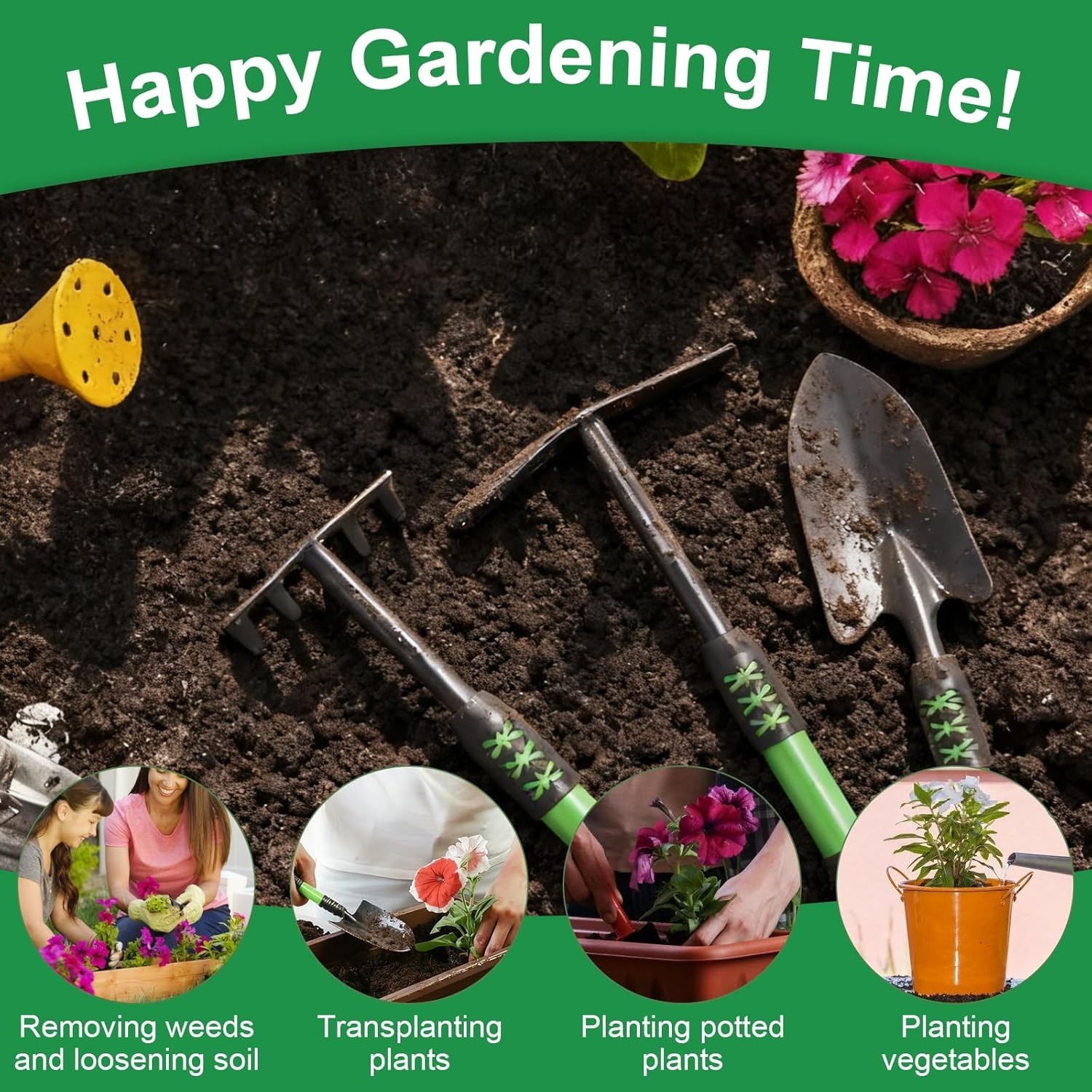 Lightweight Stainless Steel Garden Tools Set – Perfect for Planting & Weeding